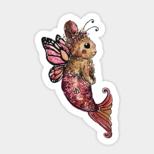 Butterfly Fairy Mermaid Brown Bunny Sticker